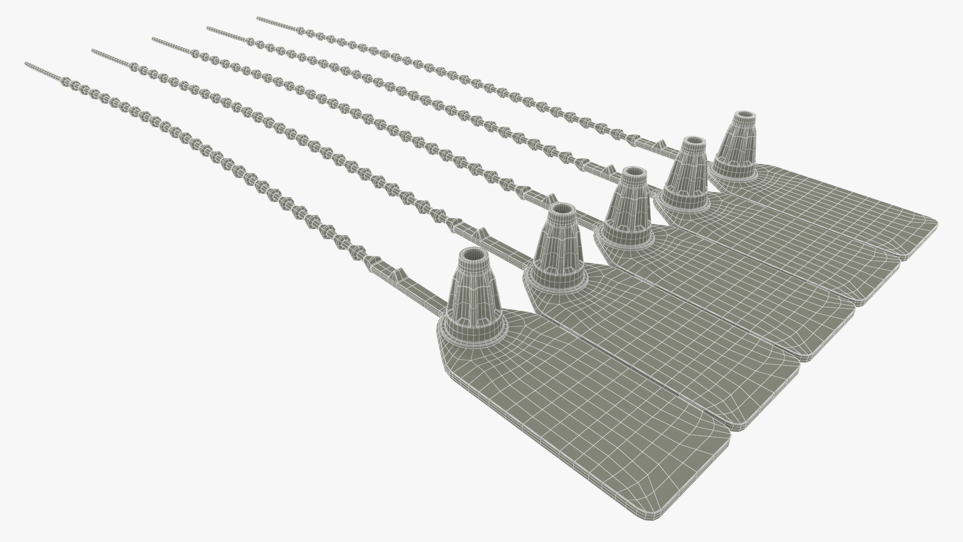 Plastic Numbered Pull Tie Security Tags 3D model