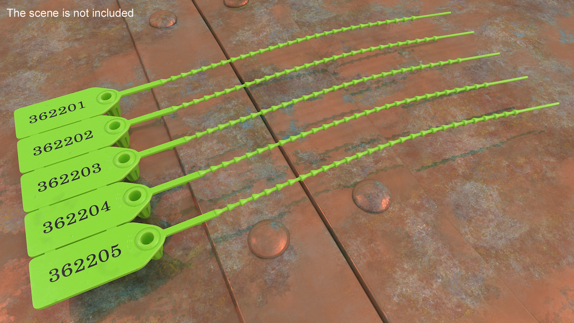 Plastic Numbered Pull Tie Security Tags 3D model