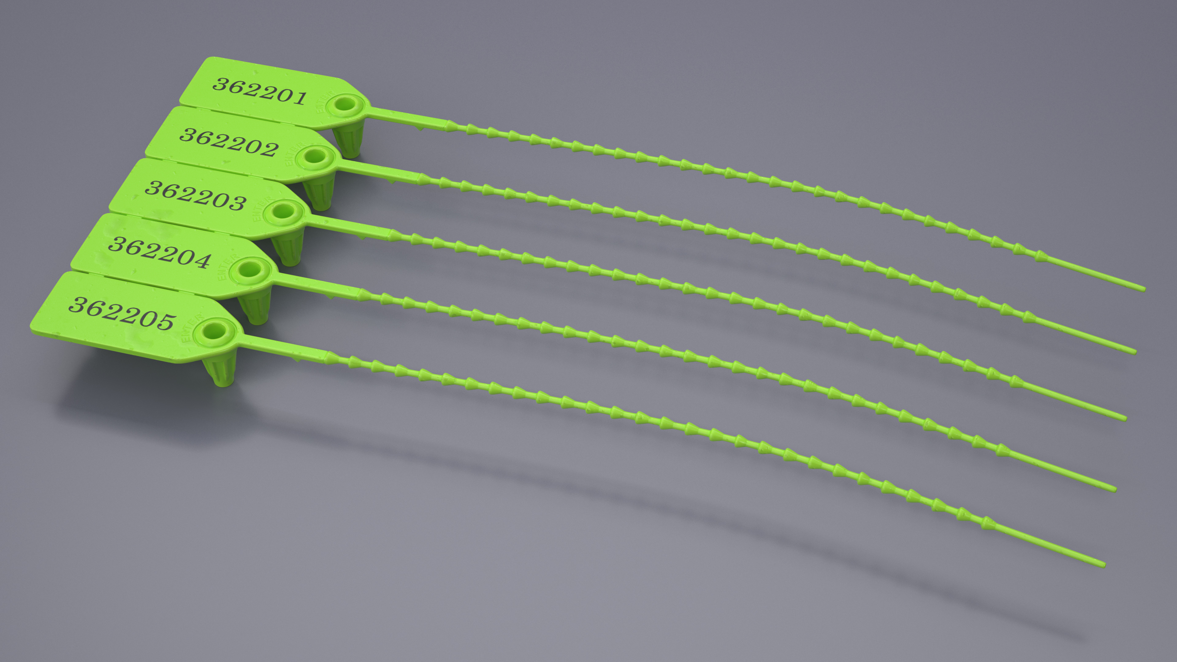 Plastic Numbered Pull Tie Security Tags 3D model