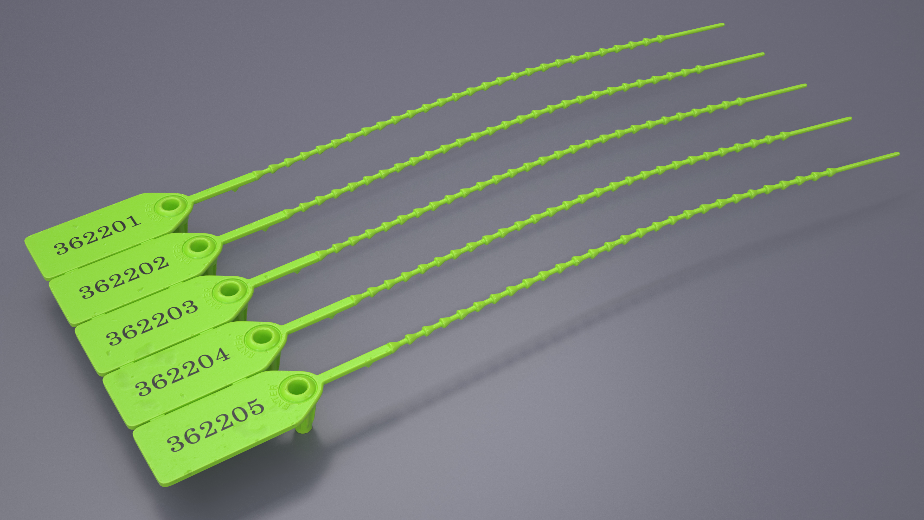 Plastic Numbered Pull Tie Security Tags 3D model