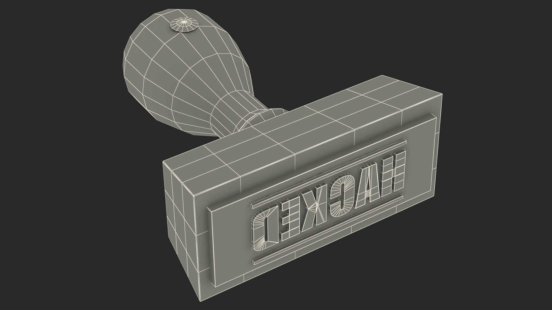 3D Rubber Stamp with Wood Handle Hacked