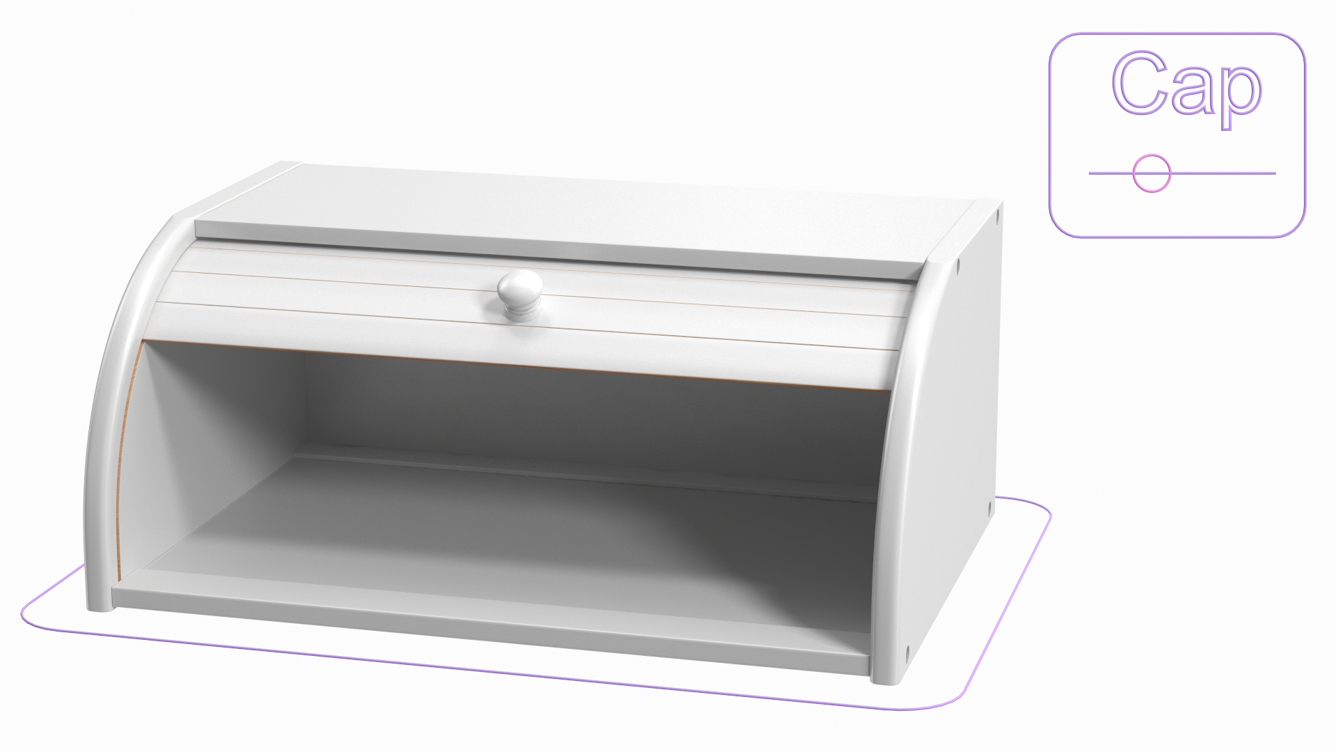 Bread Box Bamboo White Rigged 3D model