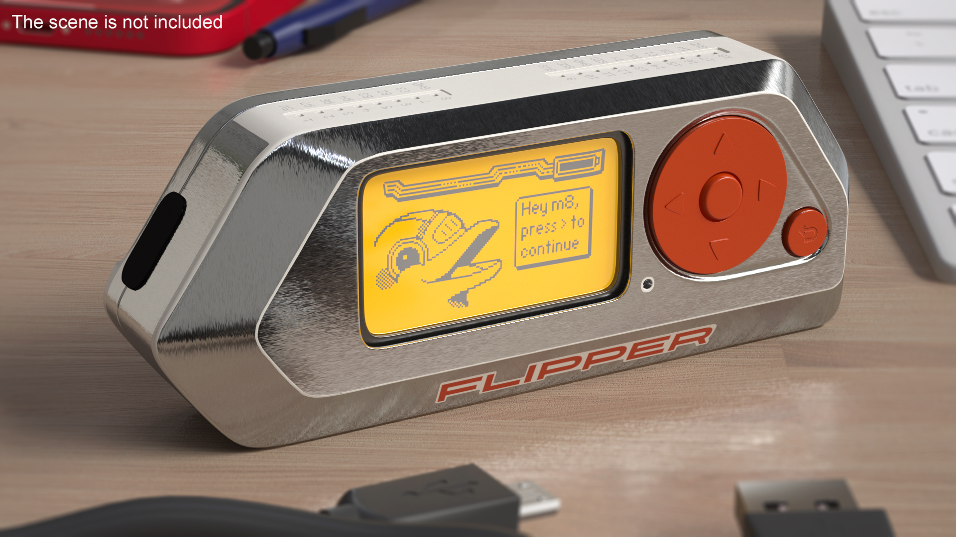 Hacking Multitool Flipper Zero Metallic 3D model