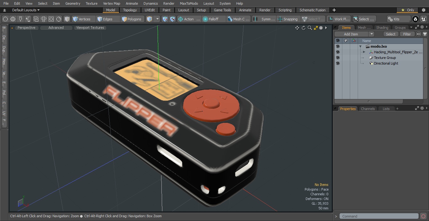 Hacking Multitool Flipper Zero Metallic 3D model