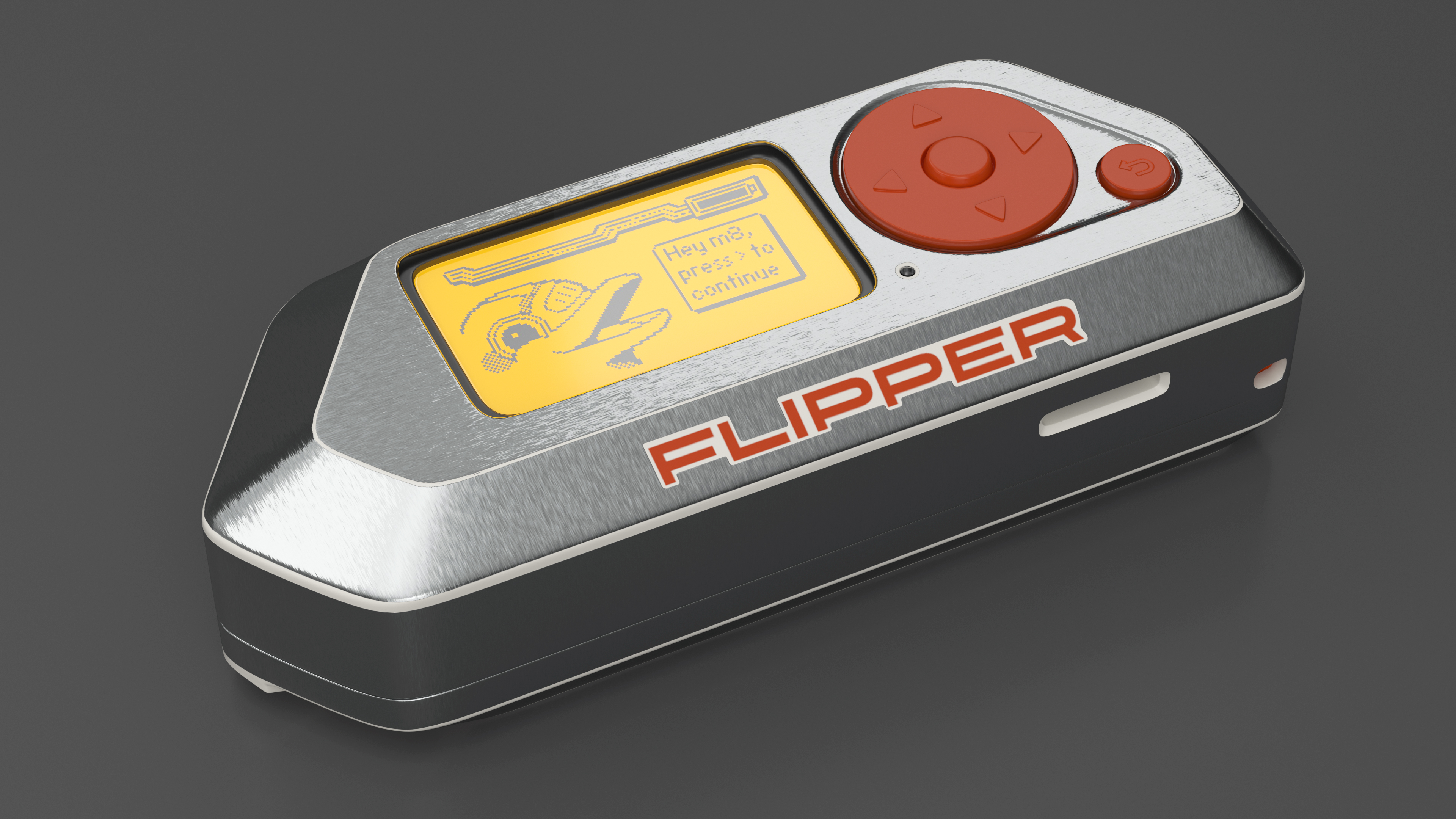 Hacking Multitool Flipper Zero Metallic 3D model