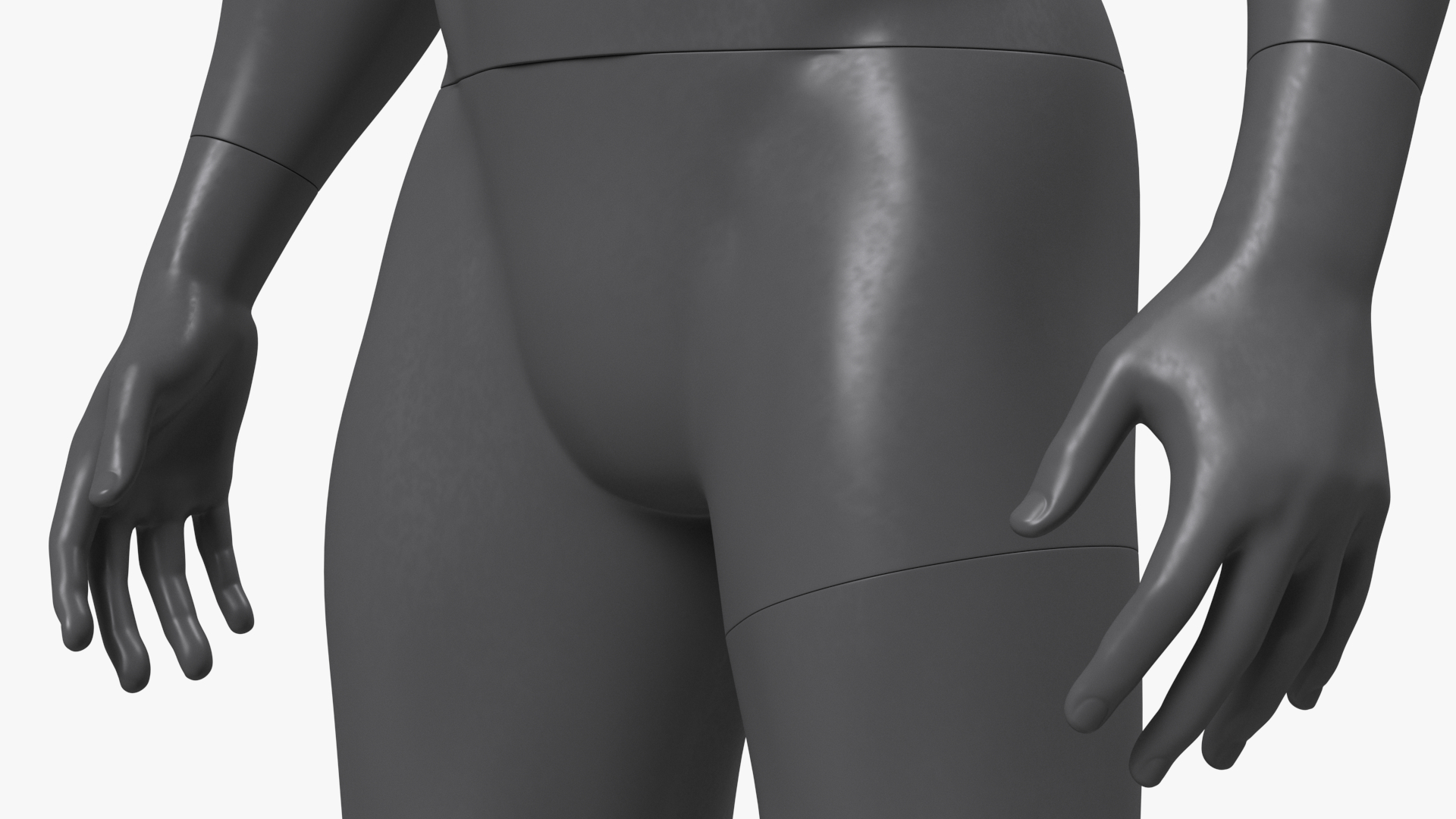 Sports Mannequin Male Black 3D