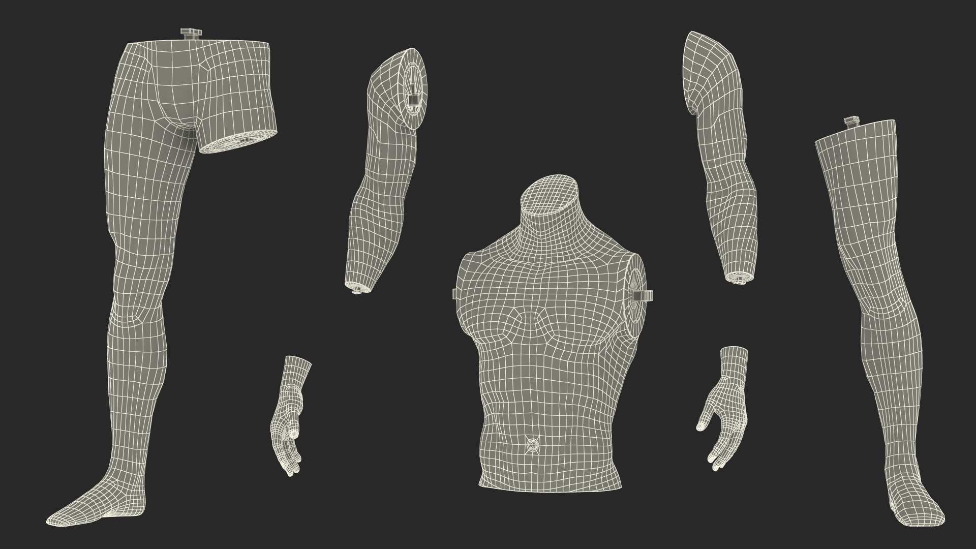 Sports Mannequin Male Black 3D