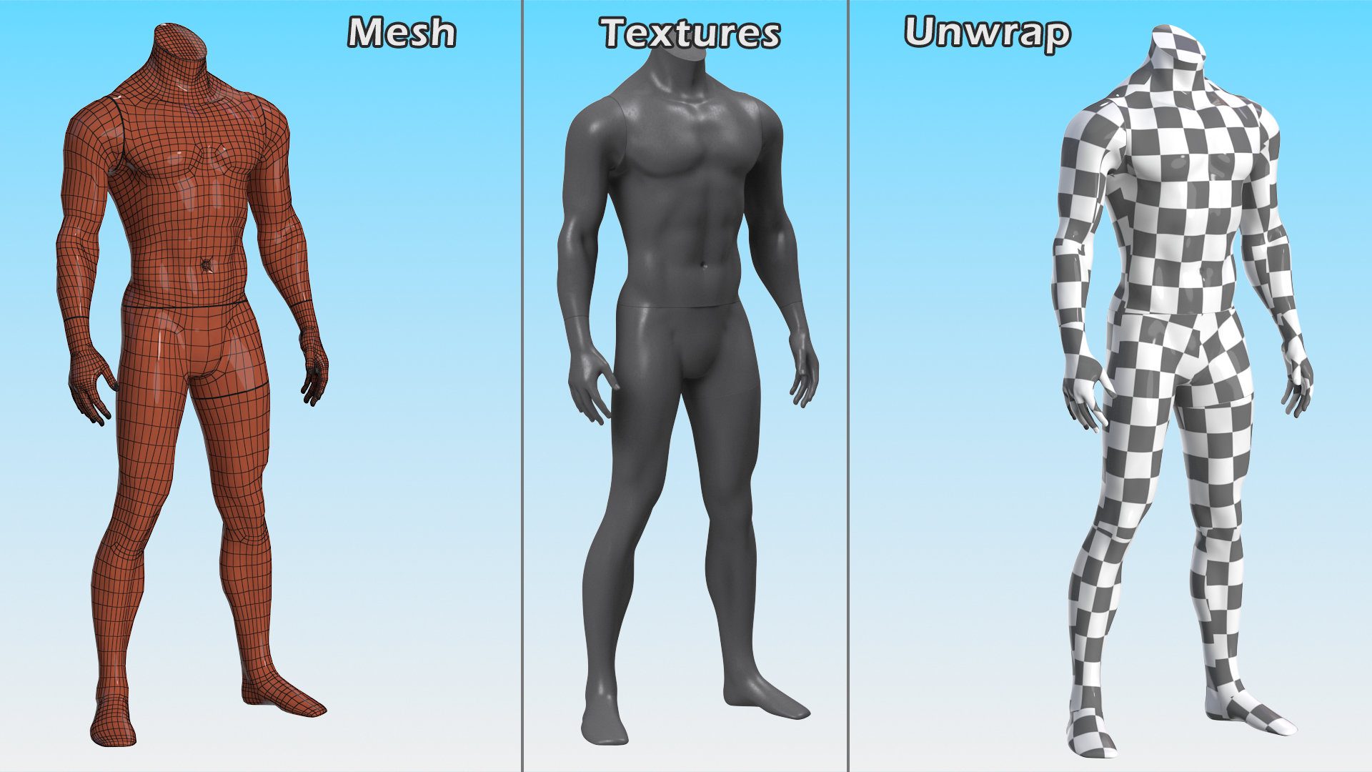 Sports Mannequin Male Black 3D
