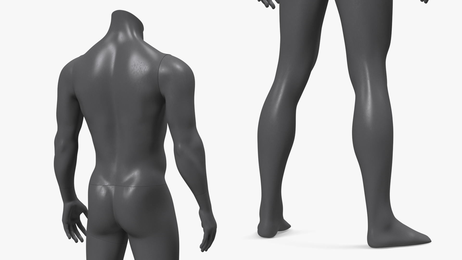 Sports Mannequin Male Black 3D