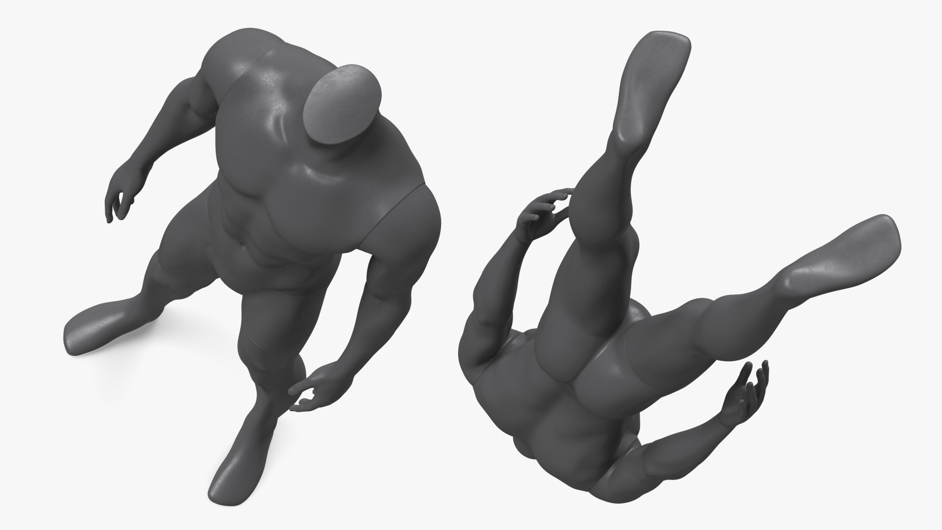Sports Mannequin Male Black 3D