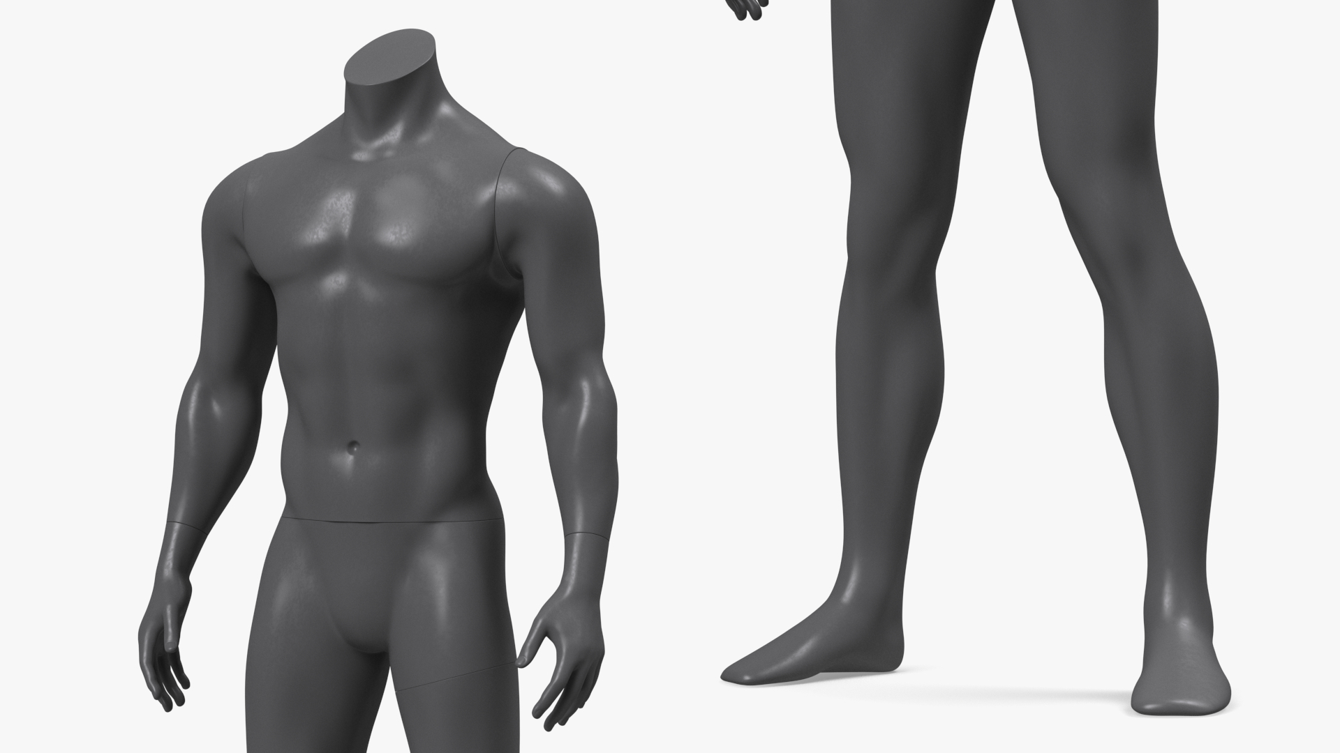 Sports Mannequin Male Black 3D