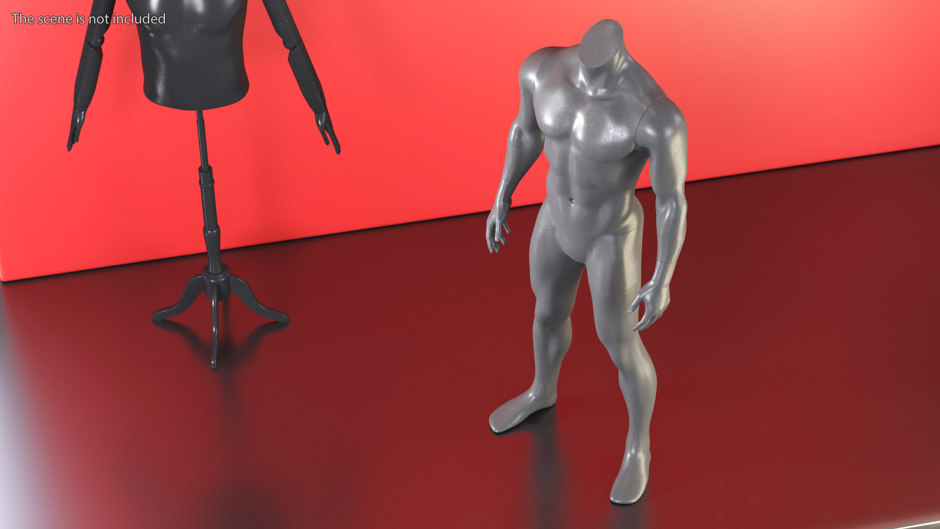 Sports Mannequin Male Black 3D