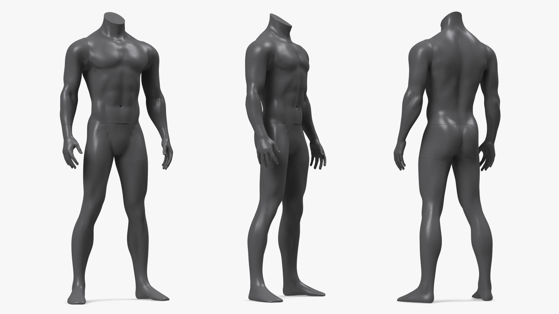 Sports Mannequin Male Black 3D