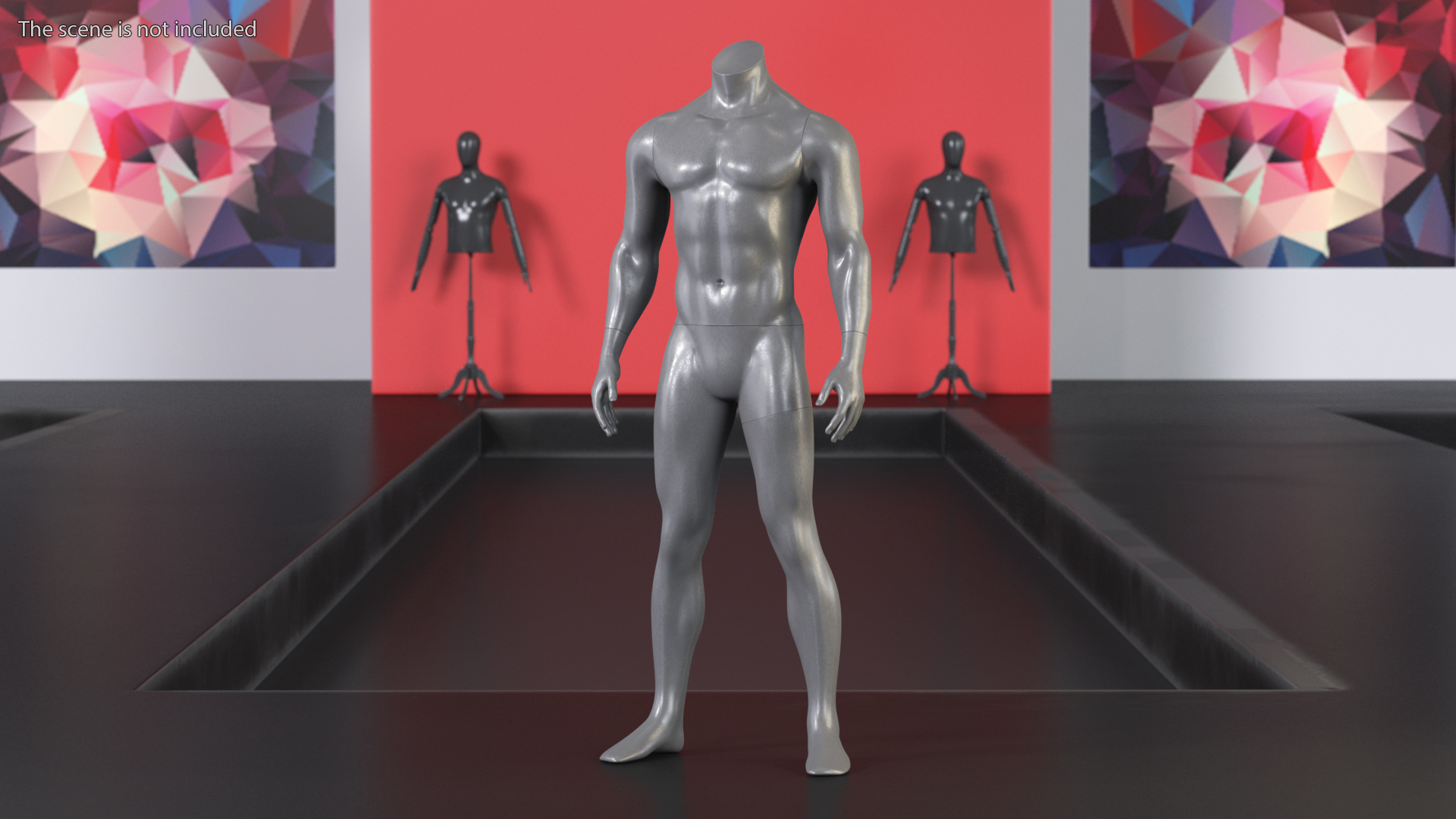 Sports Mannequin Male Black 3D