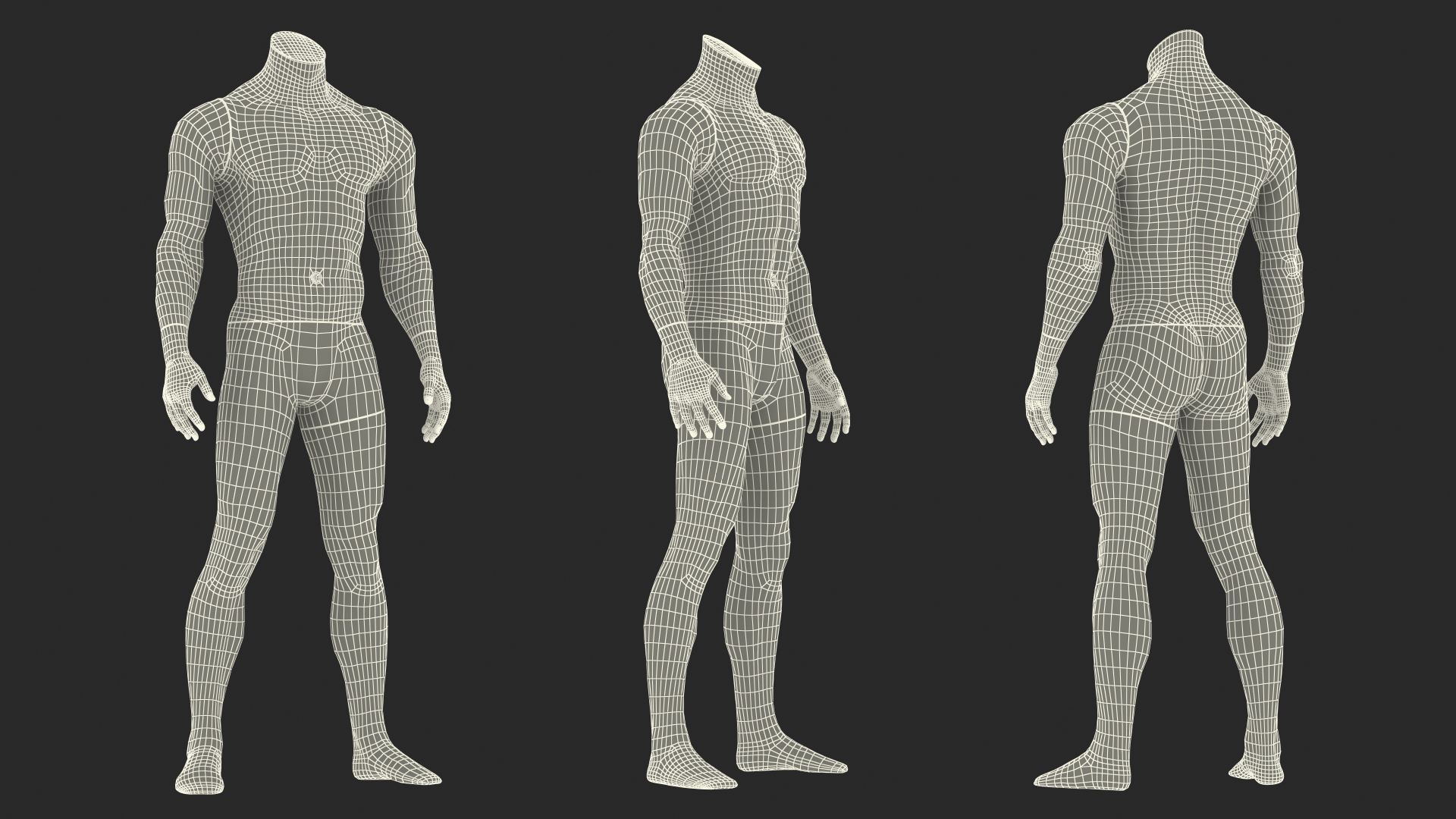 Sports Mannequin Male Black 3D