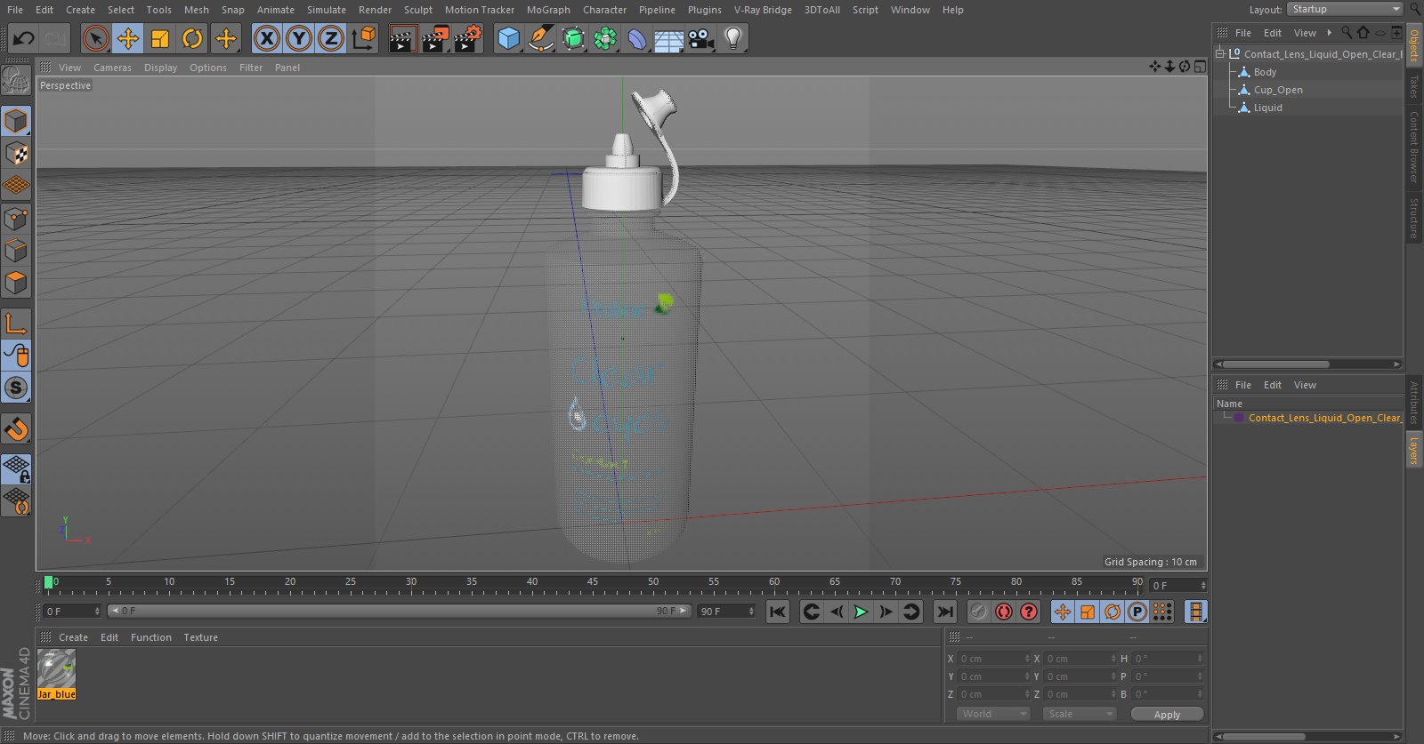3D model Contact Lens Liquid Open Clear Eyes