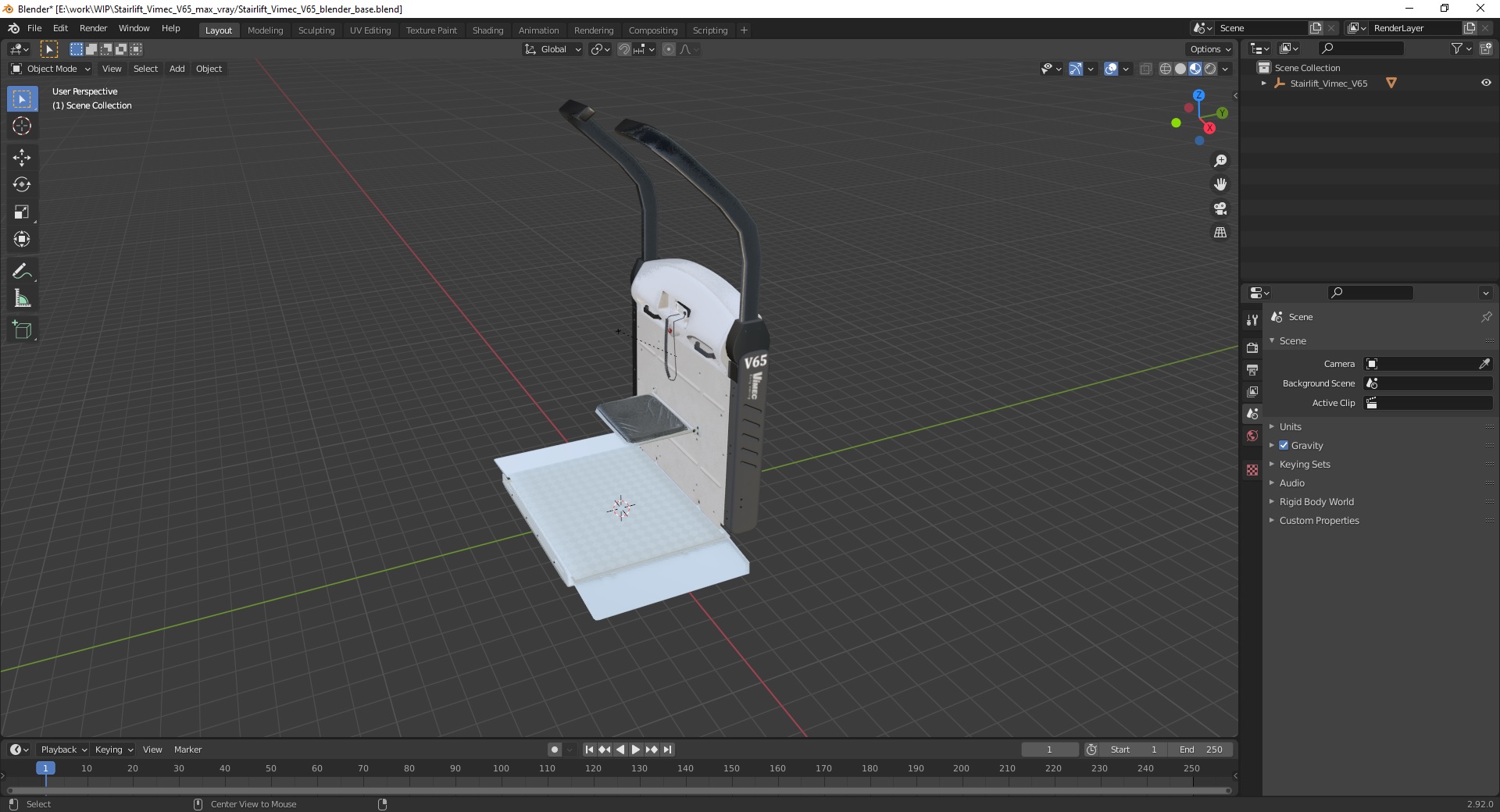 Stairlift Vimec V65 3D model