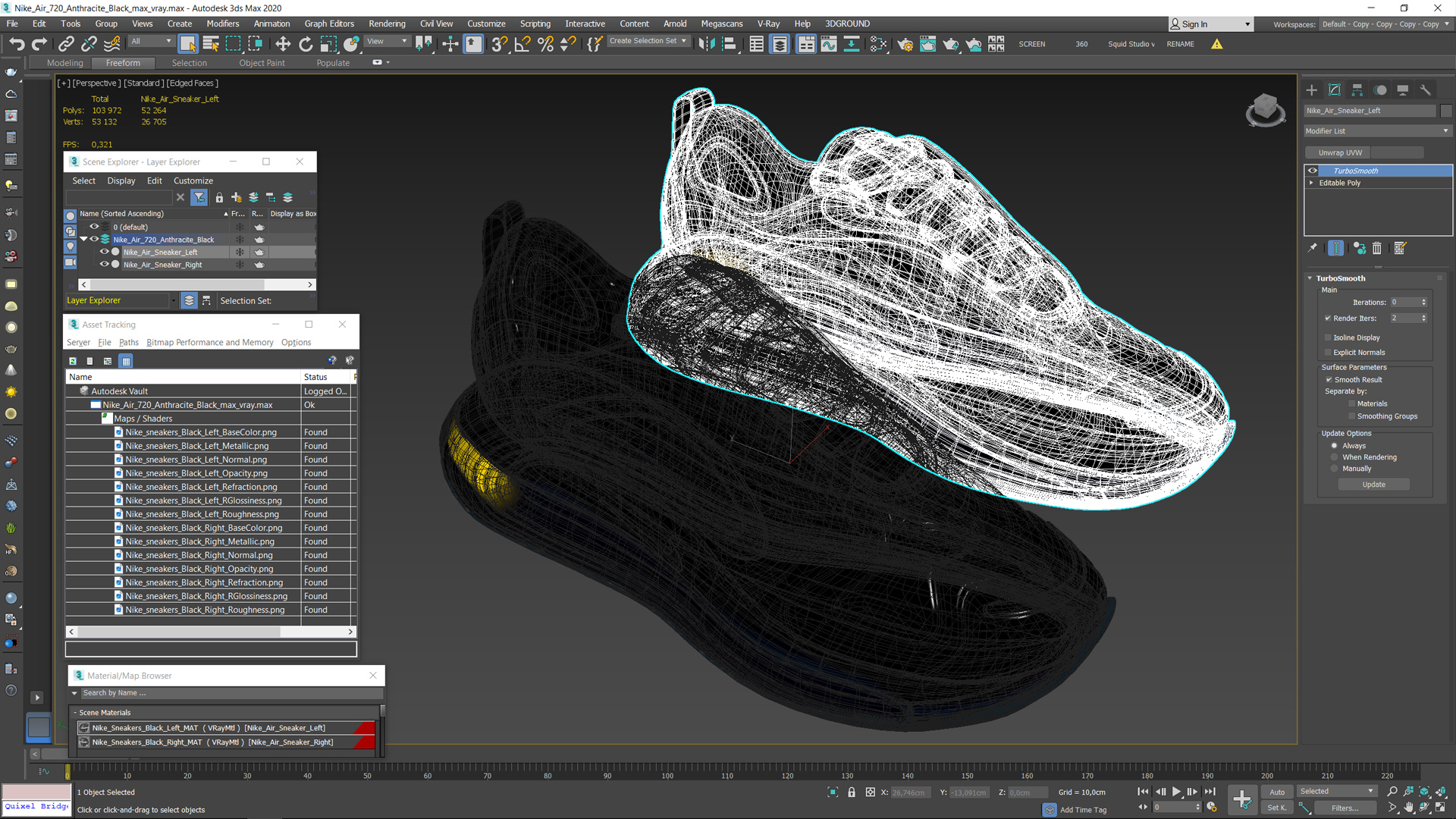 Nike Air 720 Anthracite Black 3D model