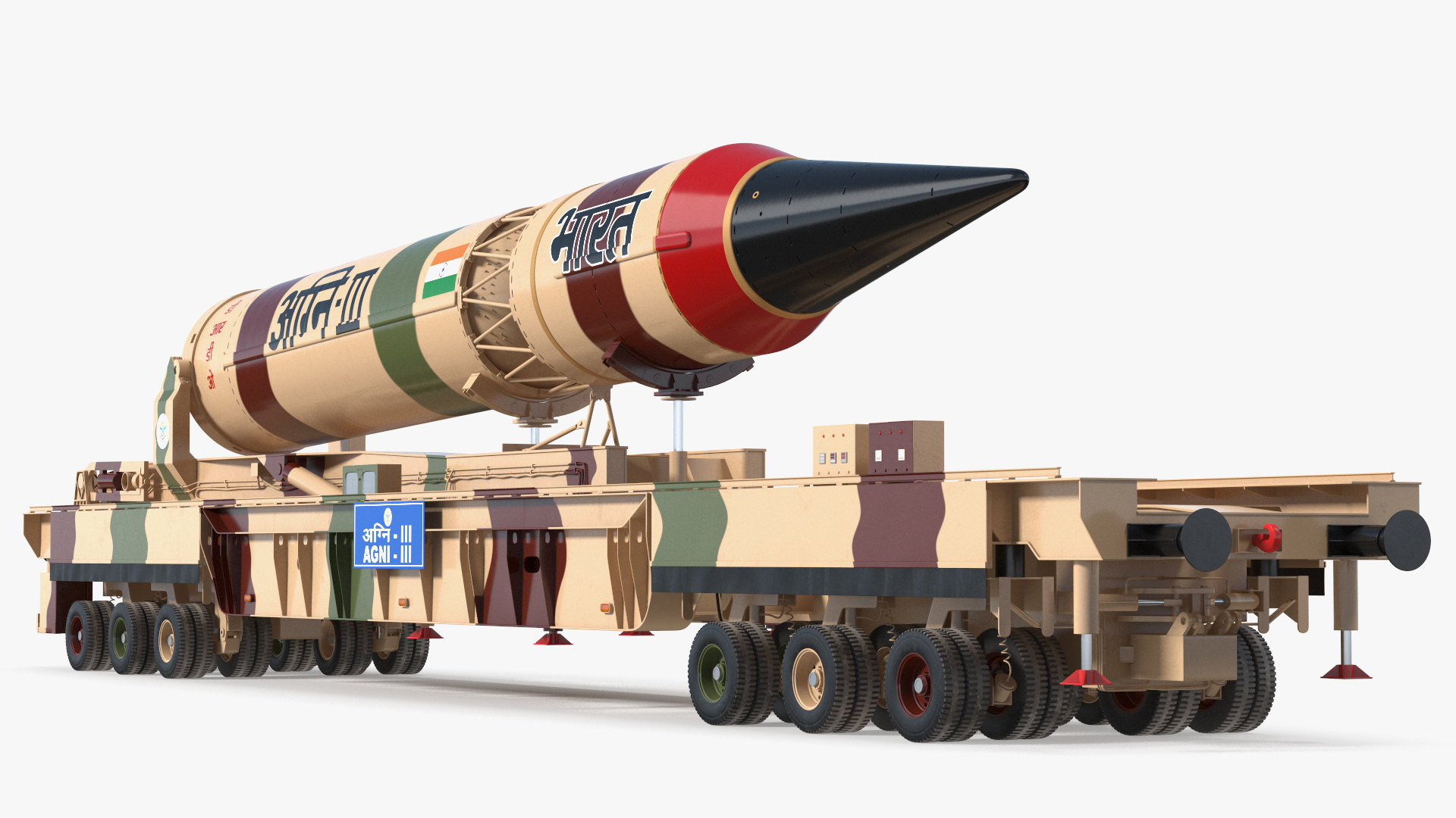 3D Indias Ballistic Missile Defence System Agni III model