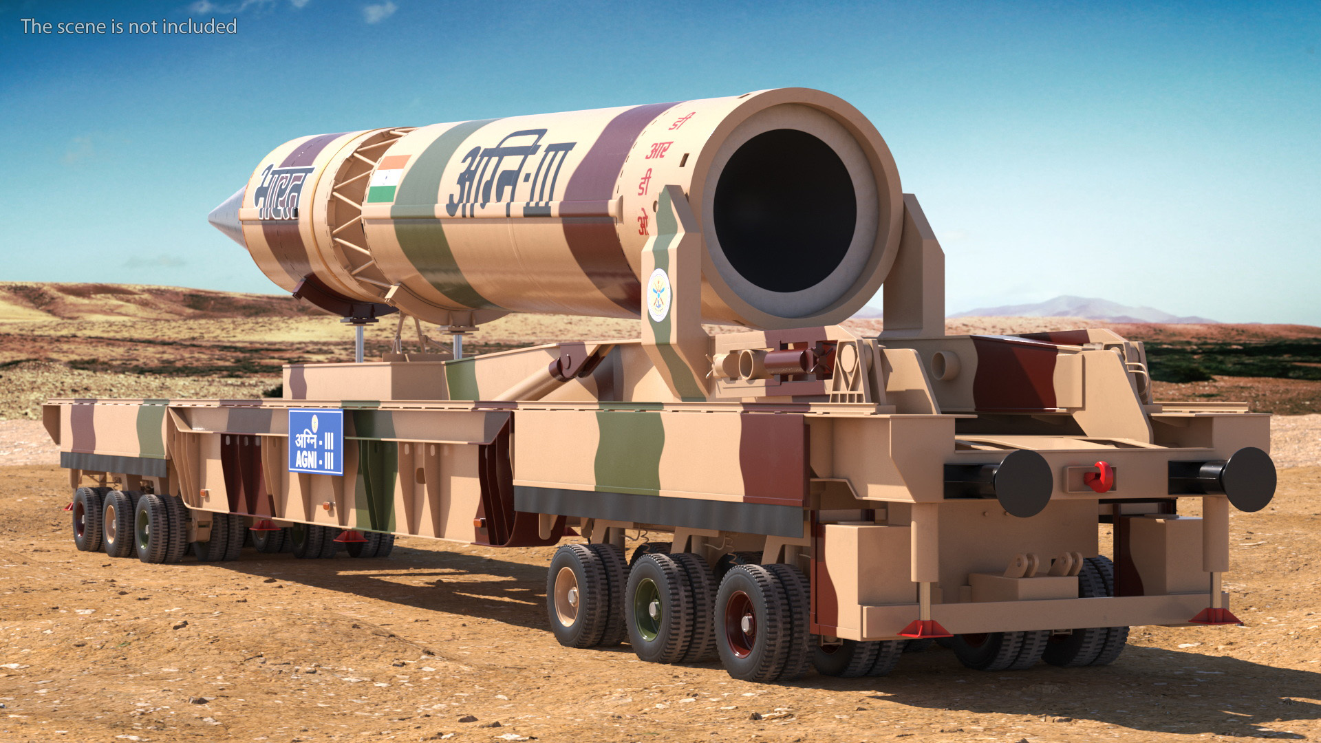 3D Indias Ballistic Missile Defence System Agni III model