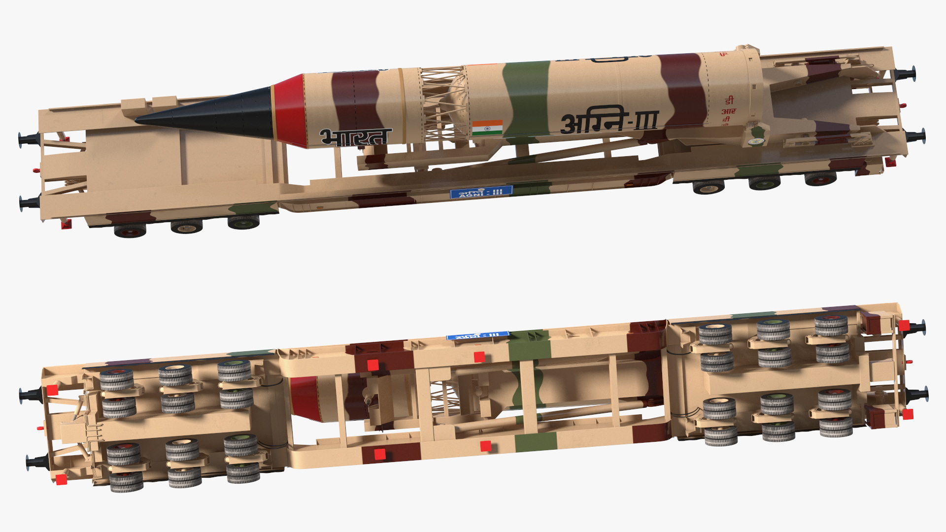 3D Indias Ballistic Missile Defence System Agni III model