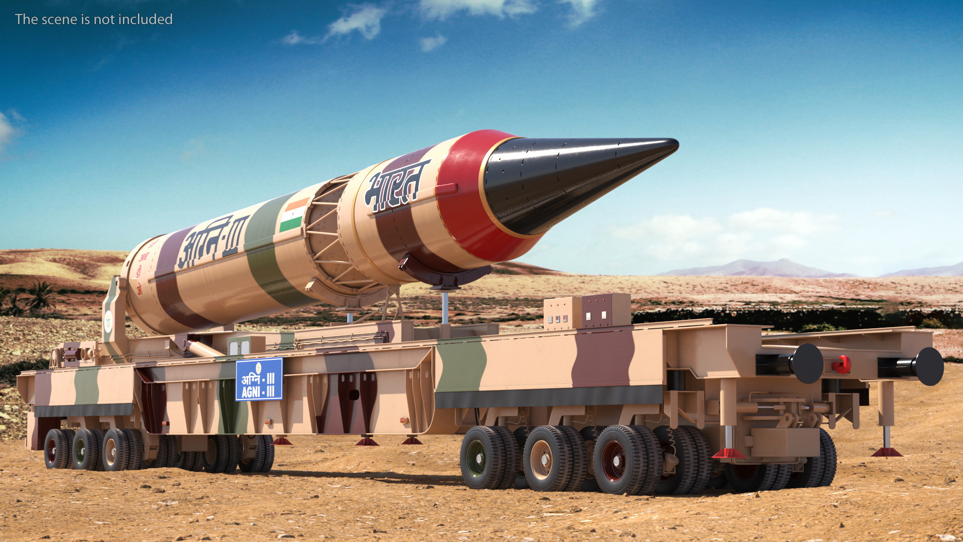 3D Indias Ballistic Missile Defence System Agni III model