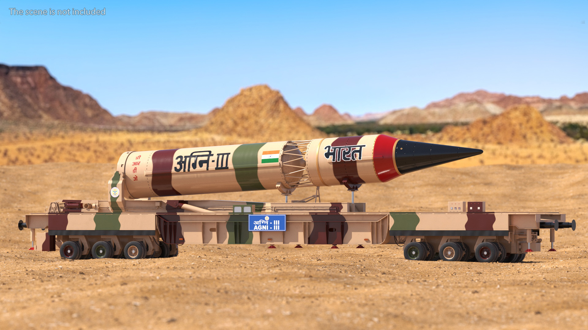 3D Indias Ballistic Missile Defence System Agni III model