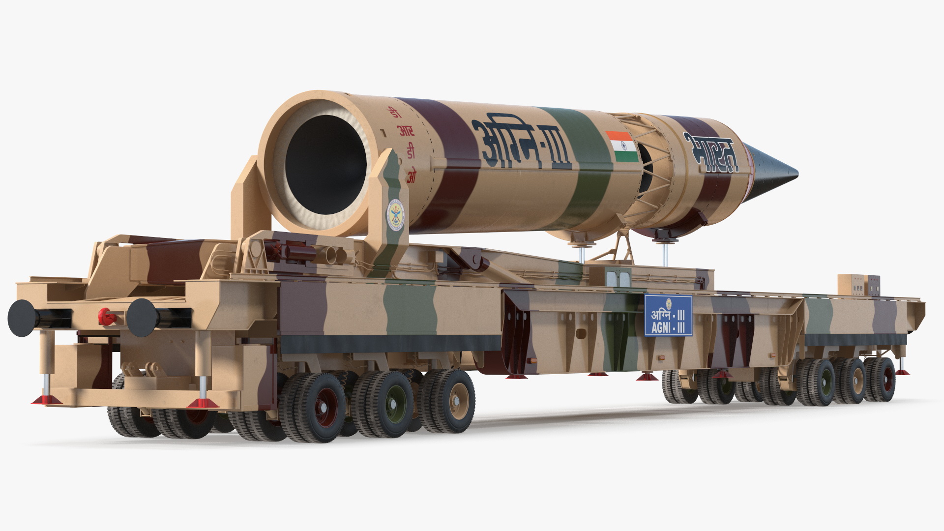 3D Indias Ballistic Missile Defence System Agni III model
