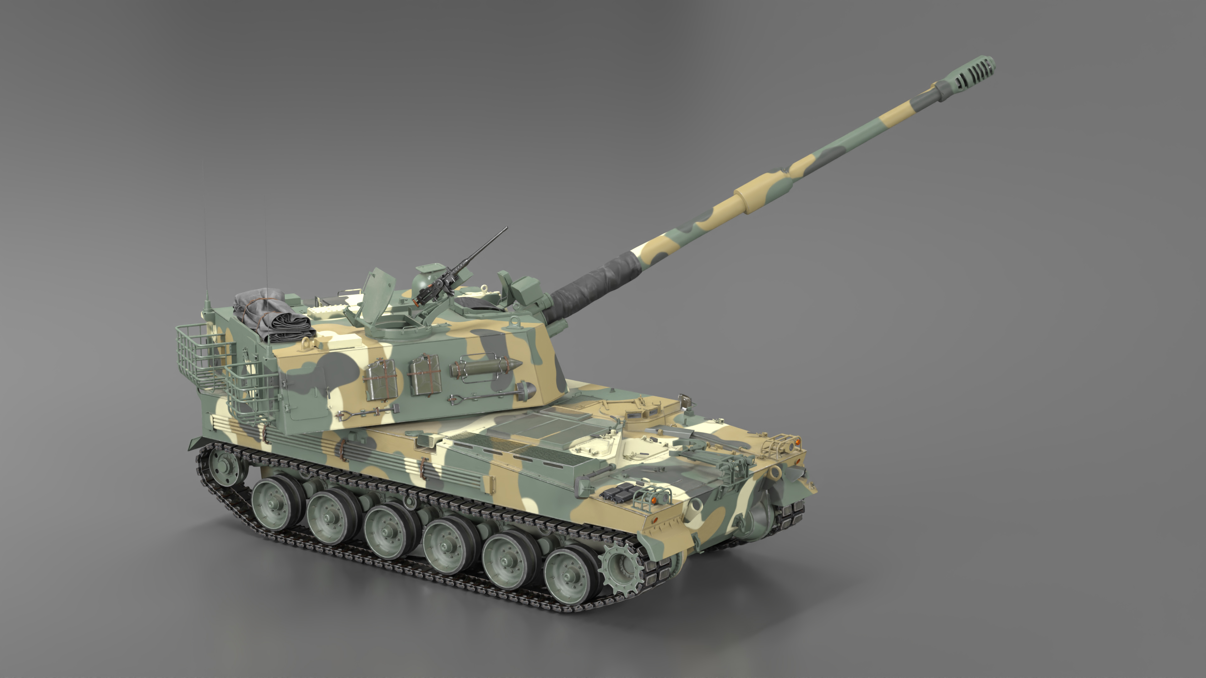 K9 Thunder South Korean Howitzer Rigged 3D model