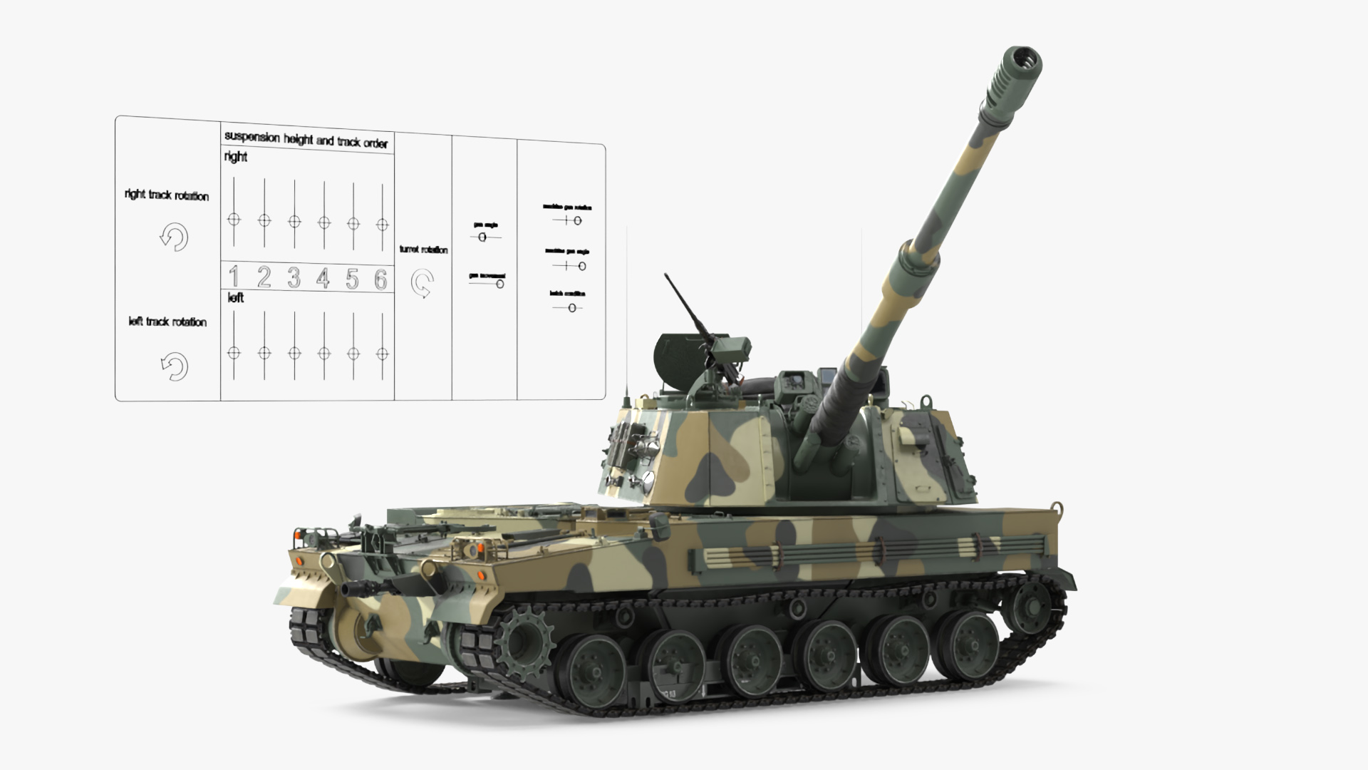 K9 Thunder South Korean Howitzer Rigged 3D model