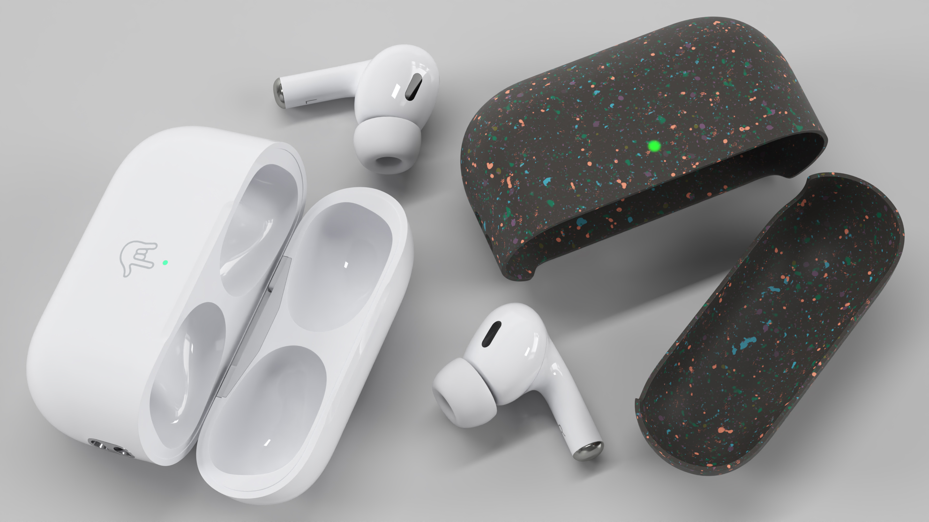 3D model Apple AirPods Pro 2 USB-C with Silicone Case Black