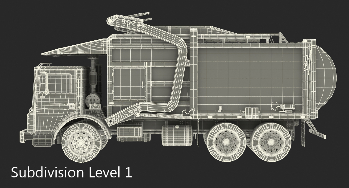 3D Mack Garbage Truck model