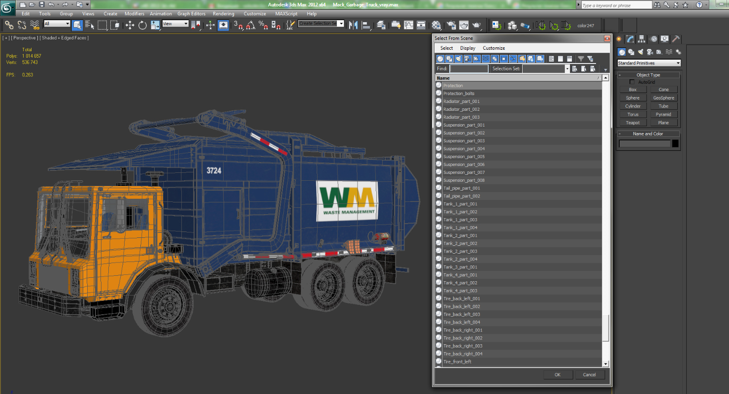 3D Mack Garbage Truck model