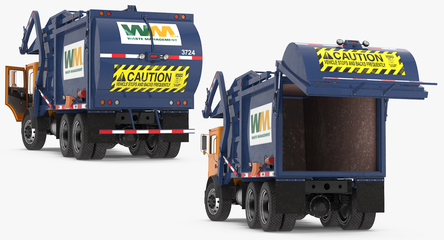 3D Mack Garbage Truck model
