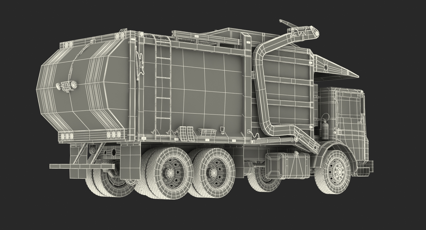 3D Mack Garbage Truck model