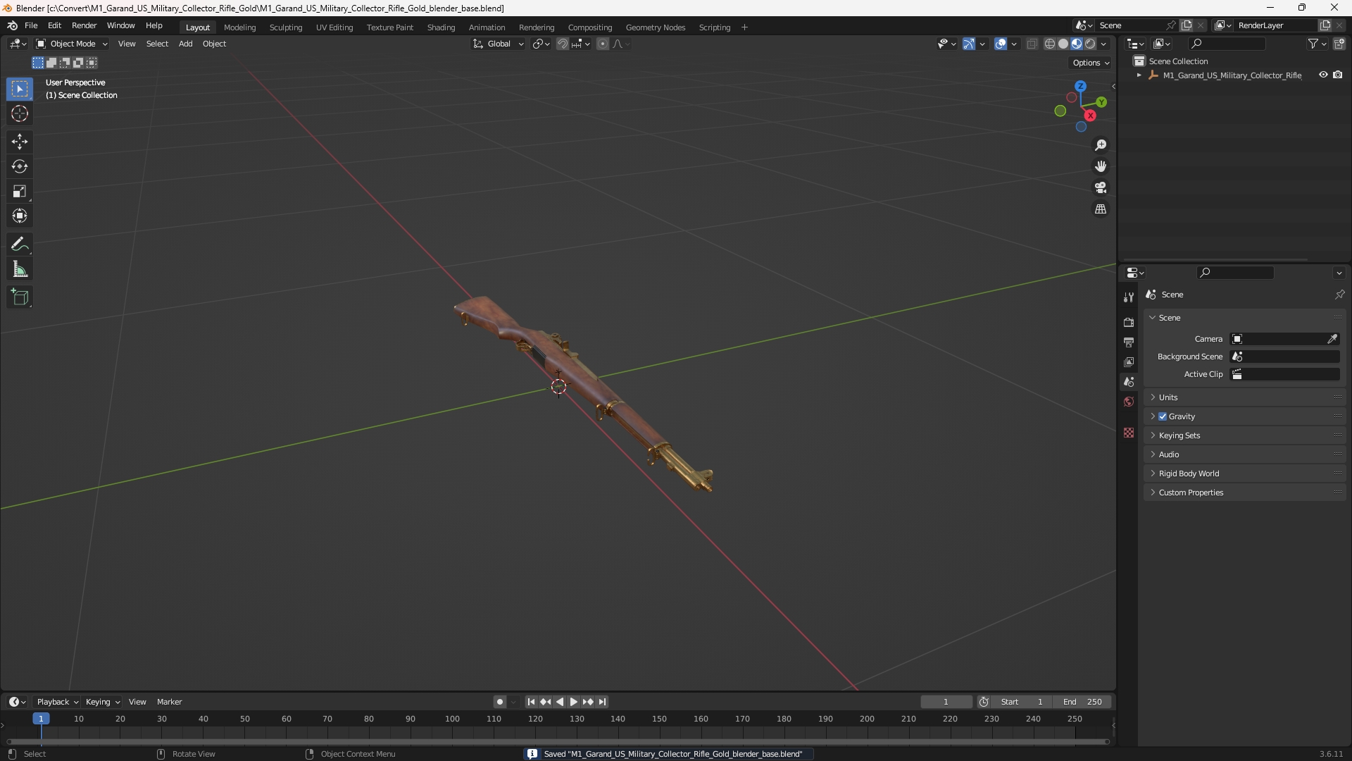 M1 Garand US Military Collector Rifle Gold - view 10