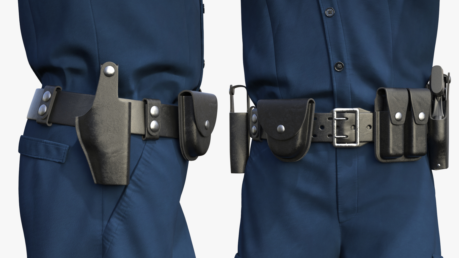 NYPD Cop Aiming with Gun 3D model