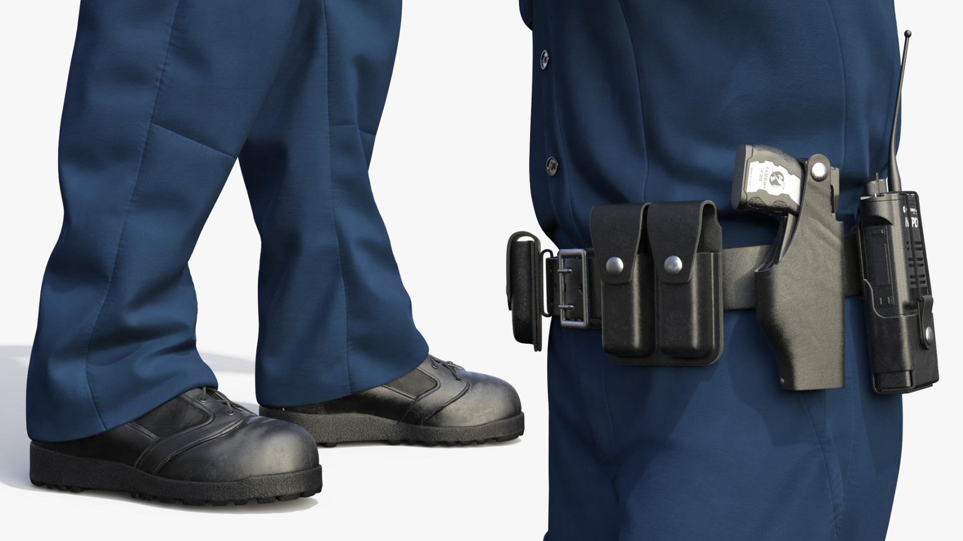 NYPD Cop Aiming with Gun 3D model