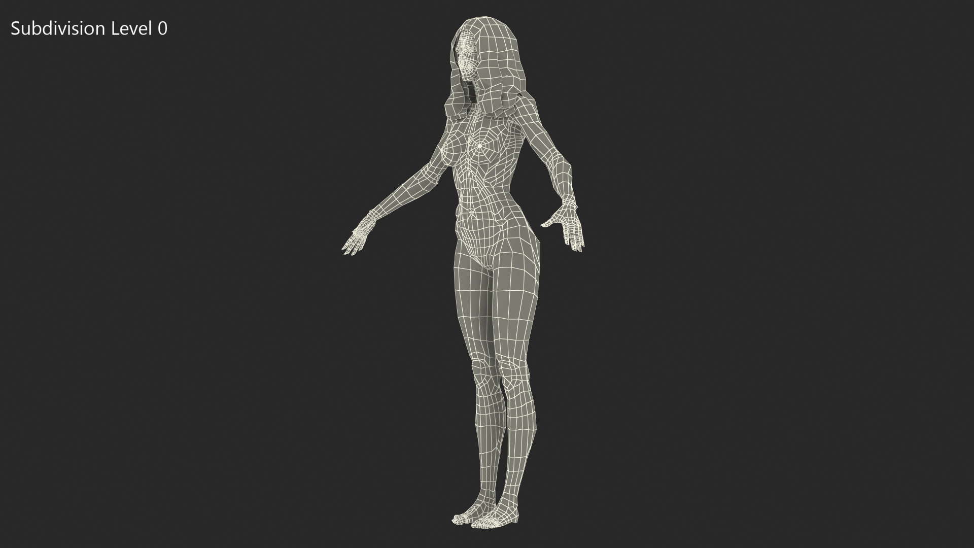 Nude Woman T-Pose 3D
