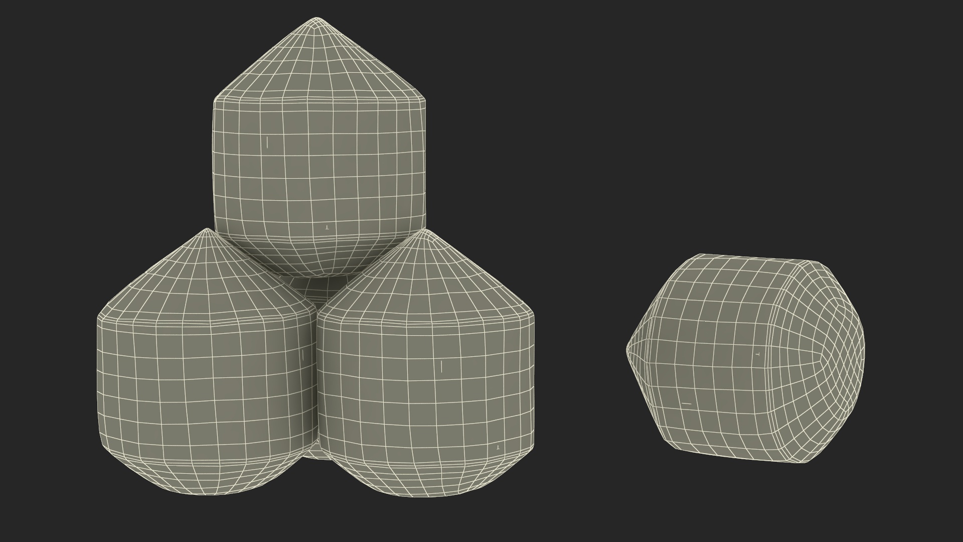 Fresh Shelled Coconut Pack Organic 3D model