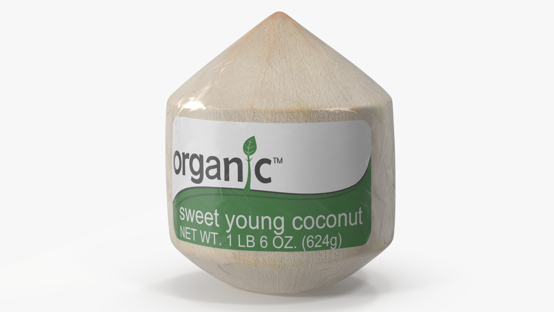 Fresh Shelled Coconut Pack Organic 3D model