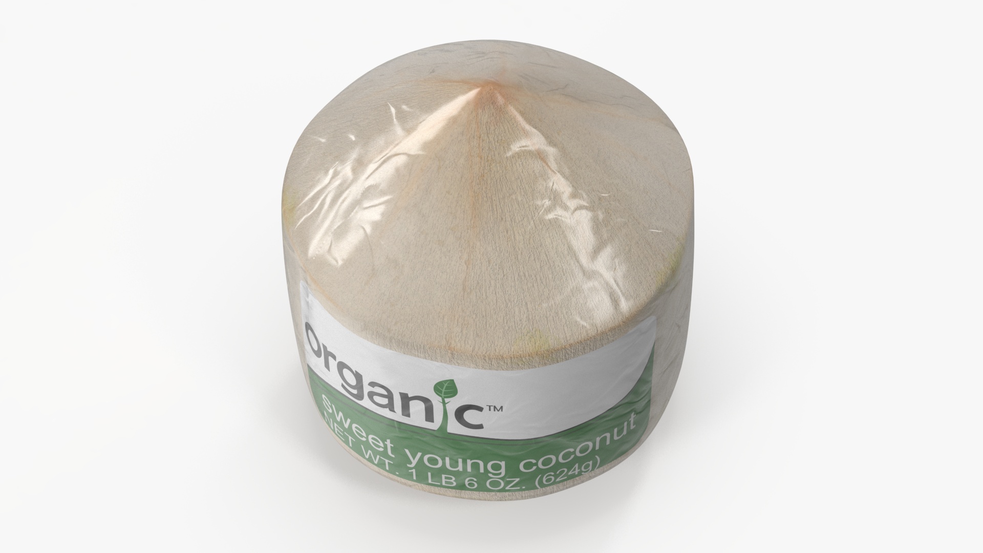 Fresh Shelled Coconut Pack Organic 3D model