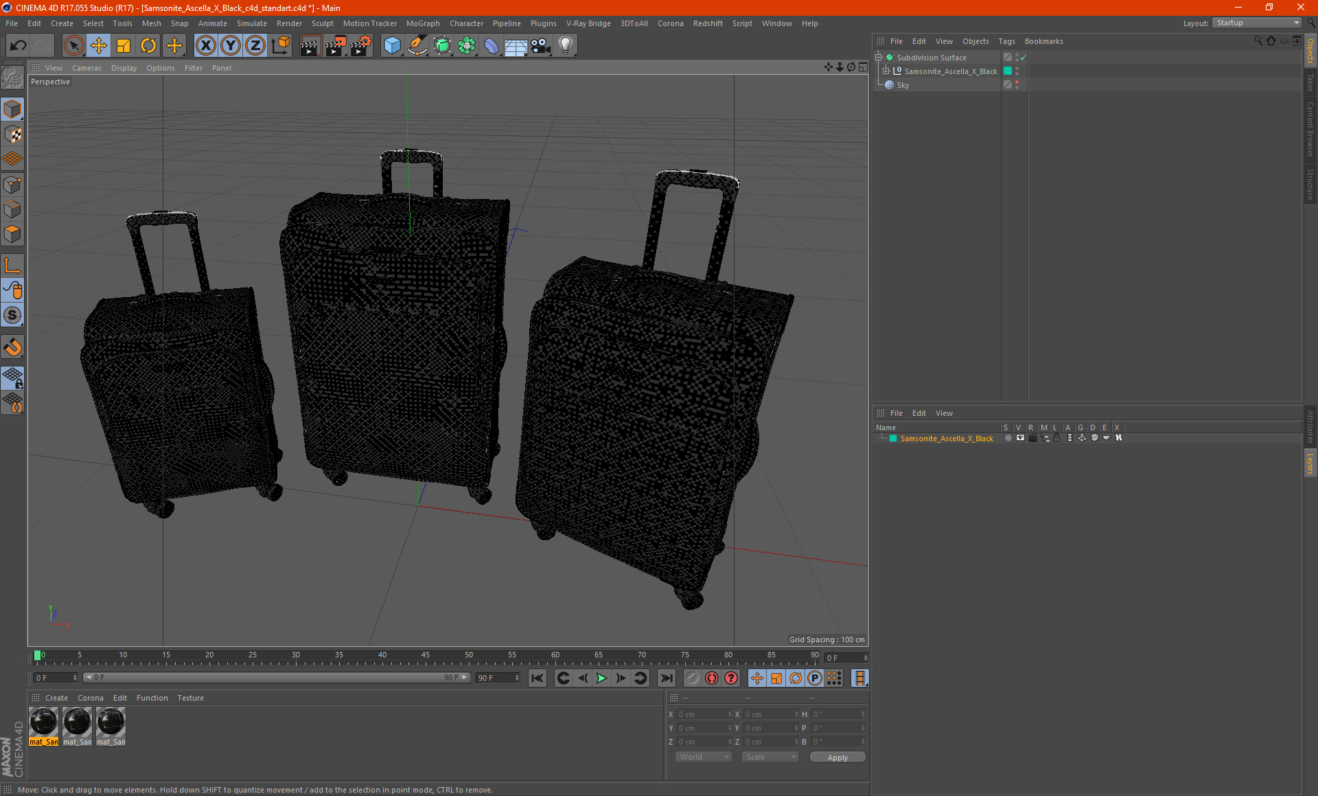 3D model Samsonite Ascella X Black