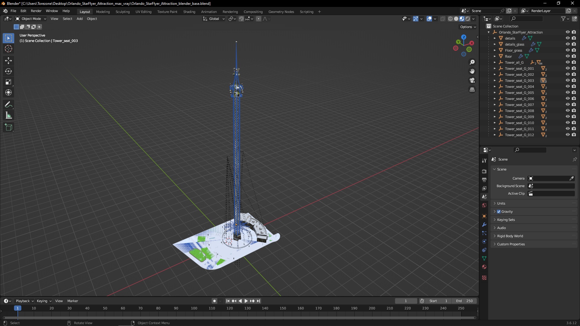 3D Orlando StarFlyer Attraction model