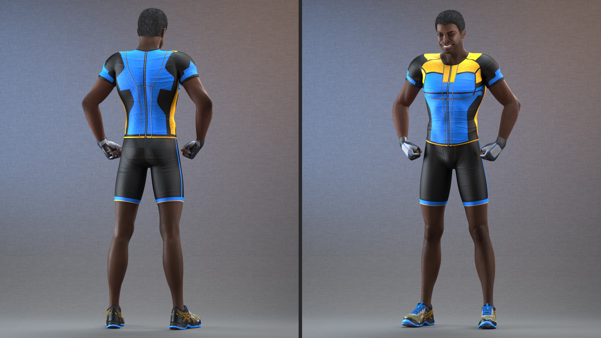 African American Fitness Instructor Rigged 3D