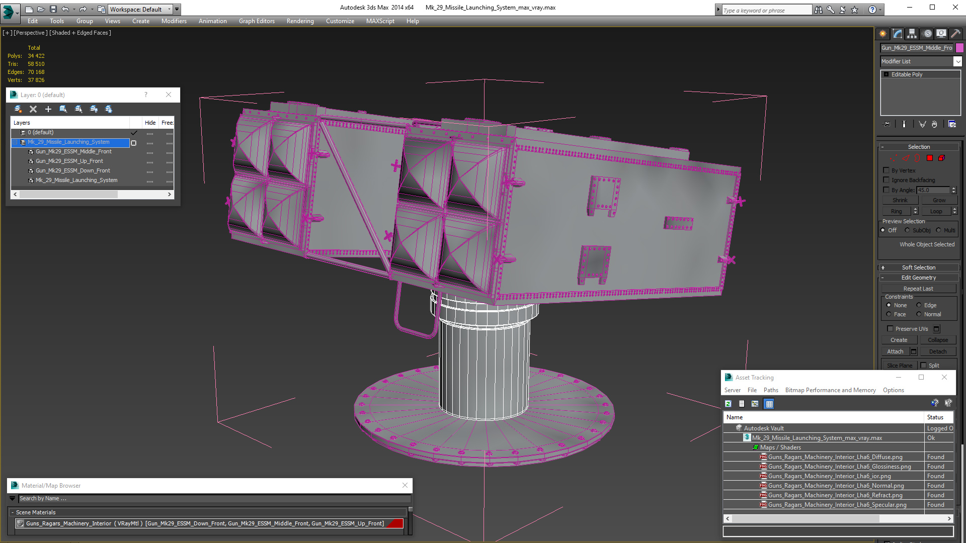 3D model Mk 29 Missile Launching System