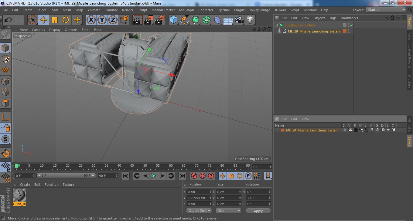3D model Mk 29 Missile Launching System
