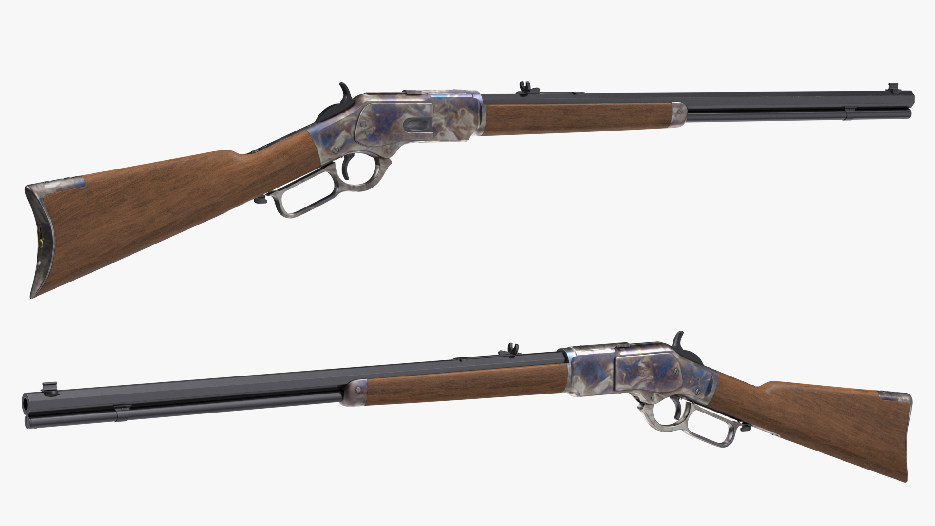 3D Winchester Model 1873 Color Case Hardened