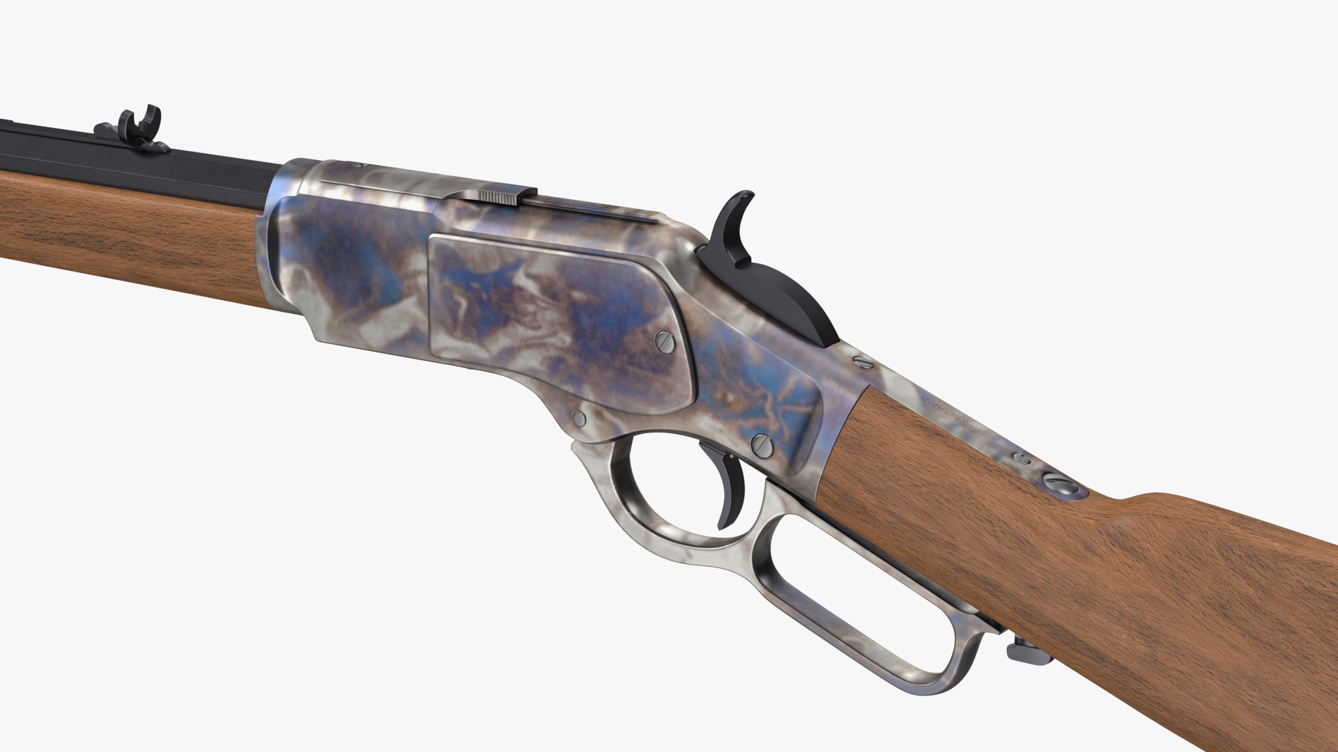3D Winchester Model 1873 Color Case Hardened