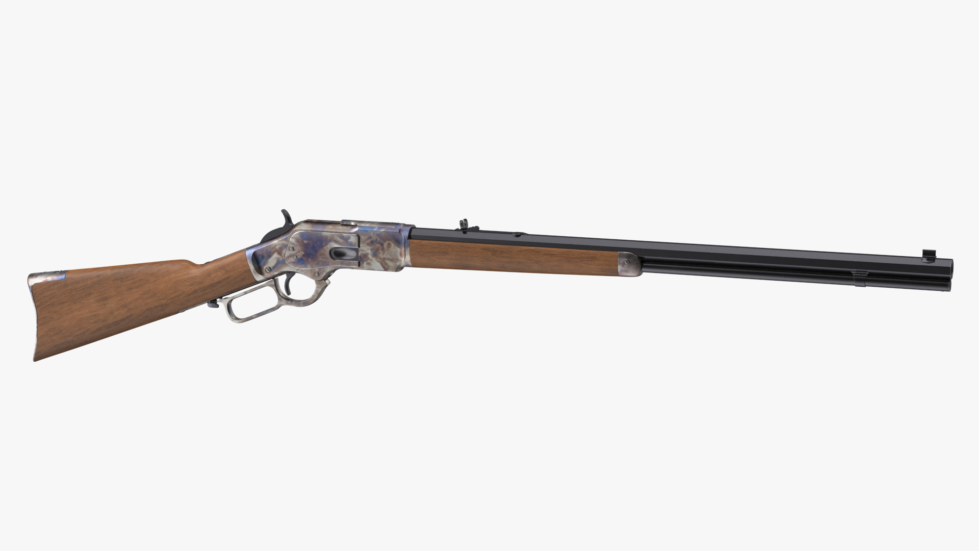 3D Winchester Model 1873 Color Case Hardened